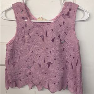 Cropped crochet floral top (size XS)